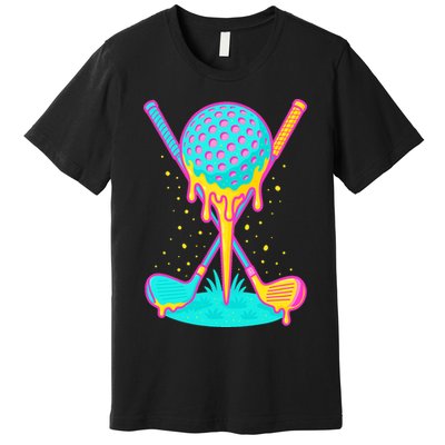 Golf Ice Cream Drip Golfing Golfer Premium T-Shirt