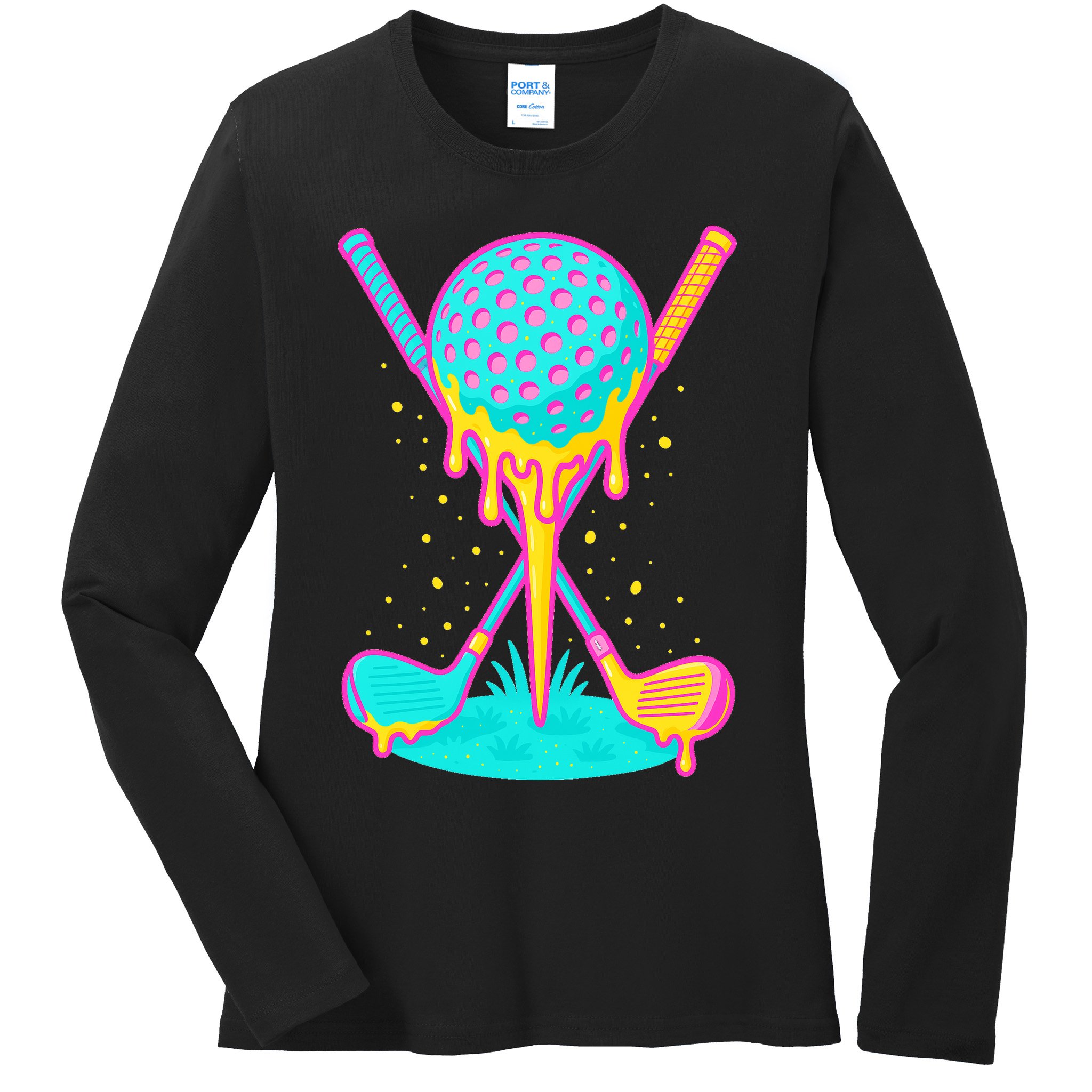 Golf Ice Cream Drip Golfing Golfer Ladies Long Sleeve Shirt