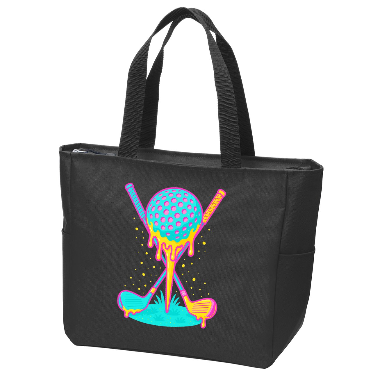 Golf Ice Cream Drip Golfing Golfer Zip Tote Bag