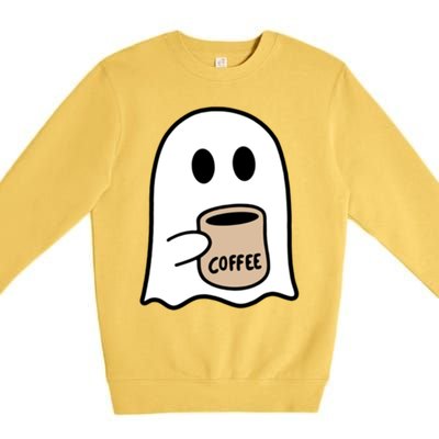 Ghost Ing Coffee Funny Halloween Costume Coffee Lover Cool Gift Premium Crewneck Sweatshirt