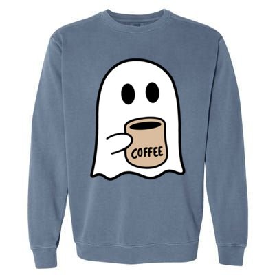 Ghost Ing Coffee Funny Halloween Costume Coffee Lover Cool Gift Garment-Dyed Sweatshirt