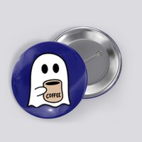 Ghost Ing Coffee Funny Halloween Costume Coffee Lover Cool Gift Button