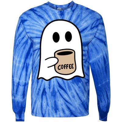 Ghost Ing Coffee Funny Halloween Costume Coffee Lover Cool Gift Tie-Dye Long Sleeve Shirt