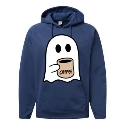 Ghost Ing Coffee Funny Halloween Costume Coffee Lover Cool Gift Performance Fleece Hoodie