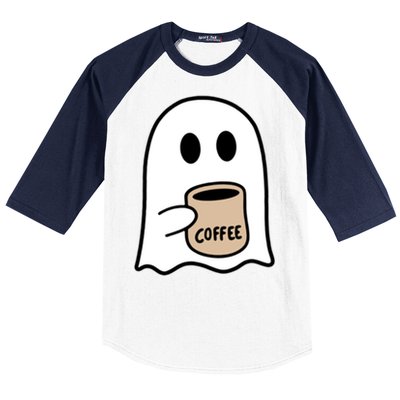 Ghost Ing Coffee Funny Halloween Costume Coffee Lover Cool Gift Baseball Sleeve Shirt