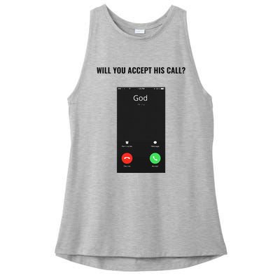 God Is Calling Christian Jesus Is Love Ladies PosiCharge Tri-Blend Wicking Tank