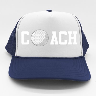 Golf Instructor Coach Golfer Golf Ball Gift Golf Course Trucker Hat