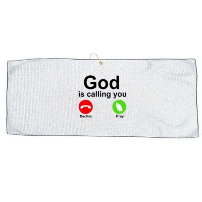 God Is Calling Decline or Pray Large Microfiber Waffle Golf Towel