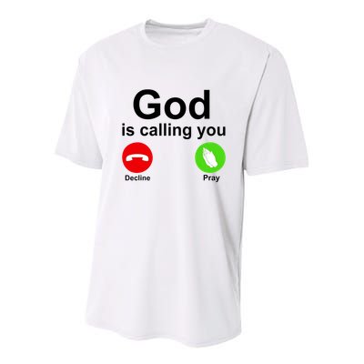 God Is Calling Decline or Pray Youth Performance Sprint T-Shirt