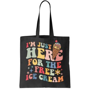 Groovy Ice Cream Lover Im Just Here For The Ice Cream Tote Bag