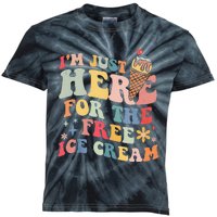 Groovy Ice Cream Lover Im Just Here For The Ice Cream Kids Tie-Dye T-Shirt