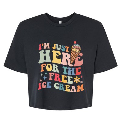 Groovy Ice Cream Lover Im Just Here For The Ice Cream Bella+Canvas Jersey Crop Tee