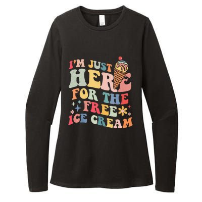 Groovy Ice Cream Lover Im Just Here For The Ice Cream Womens CVC Long Sleeve Shirt