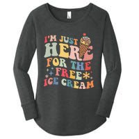 Groovy Ice Cream Lover Im Just Here For The Ice Cream Women's Perfect Tri Tunic Long Sleeve Shirt