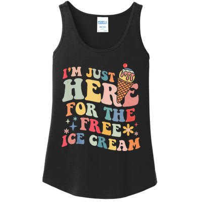 Groovy Ice Cream Lover Im Just Here For The Ice Cream Ladies Essential Tank