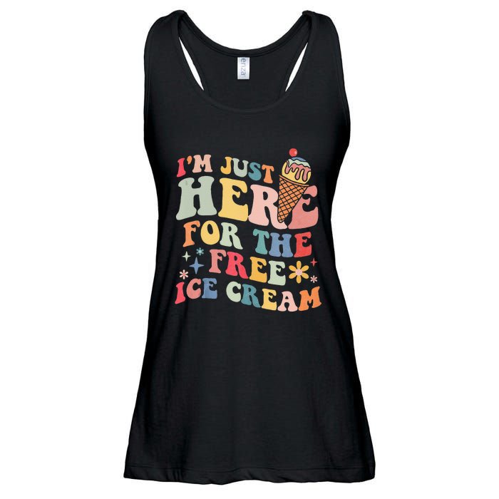 Groovy Ice Cream Lover Im Just Here For The Ice Cream Ladies Essential Flowy Tank