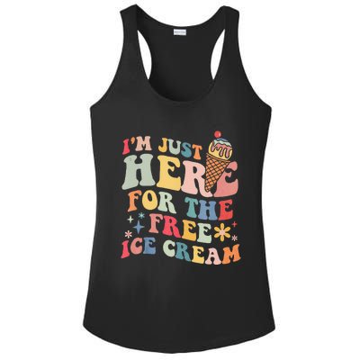 Groovy Ice Cream Lover Im Just Here For The Ice Cream Ladies PosiCharge Competitor Racerback Tank