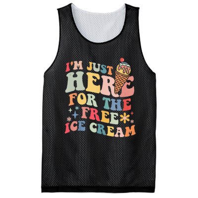 Groovy Ice Cream Lover Im Just Here For The Ice Cream Mesh Reversible Basketball Jersey Tank