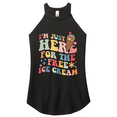 Groovy Ice Cream Lover Im Just Here For The Ice Cream Women's Perfect Tri Rocker Tank