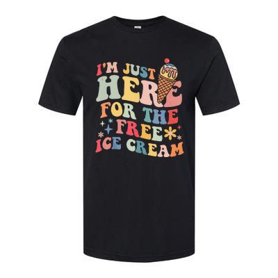 Groovy Ice Cream Lover Im Just Here For The Ice Cream Softstyle® CVC T-Shirt