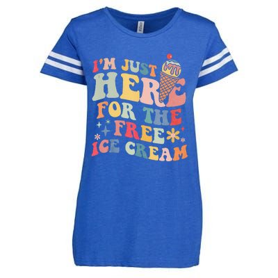 Groovy Ice Cream Lover Im Just Here For The Ice Cream Enza Ladies Jersey Football T-Shirt