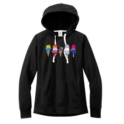 Gay Ice Cream Funny Pride Lgbt Lgbtq Pride Month Women's Fleece Hoodie