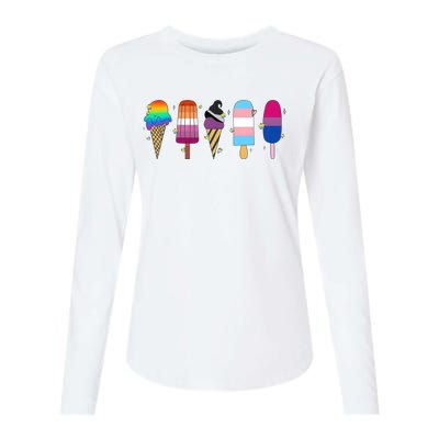 Gay Ice Cream Funny Pride Lgbt Lgbtq Pride Month Womens Cotton Relaxed Long Sleeve T-Shirt