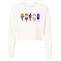 Gay Ice Cream Funny Pride Lgbt Lgbtq Pride Month Cropped Pullover Crew