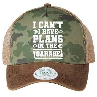 Garage I Cant I Have Plans In The Garage Car Gift Legacy Tie Dye Trucker Hat