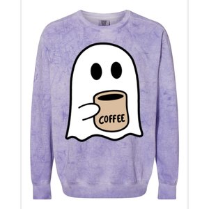 Ghost Ing Coffee Funny Halloween Costume Coffee Lover Great Gift Colorblast Crewneck Sweatshirt