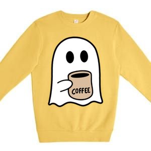 Ghost Ing Coffee Funny Halloween Costume Coffee Lover Great Gift Premium Crewneck Sweatshirt