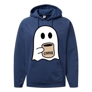 Ghost Ing Coffee Funny Halloween Costume Coffee Lover Great Gift Performance Fleece Hoodie