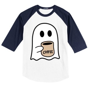 Ghost Ing Coffee Funny Halloween Costume Coffee Lover Great Gift Baseball Sleeve Shirt