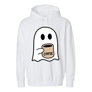 Ghost Ing Coffee Funny Halloween Costume Coffee Lover Great Gift Garment-Dyed Fleece Hoodie