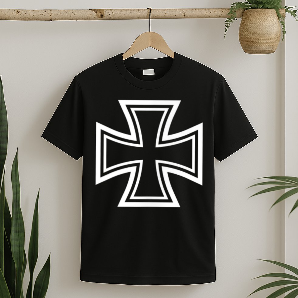 German Iron Cross Front & Back Print T-Shirt