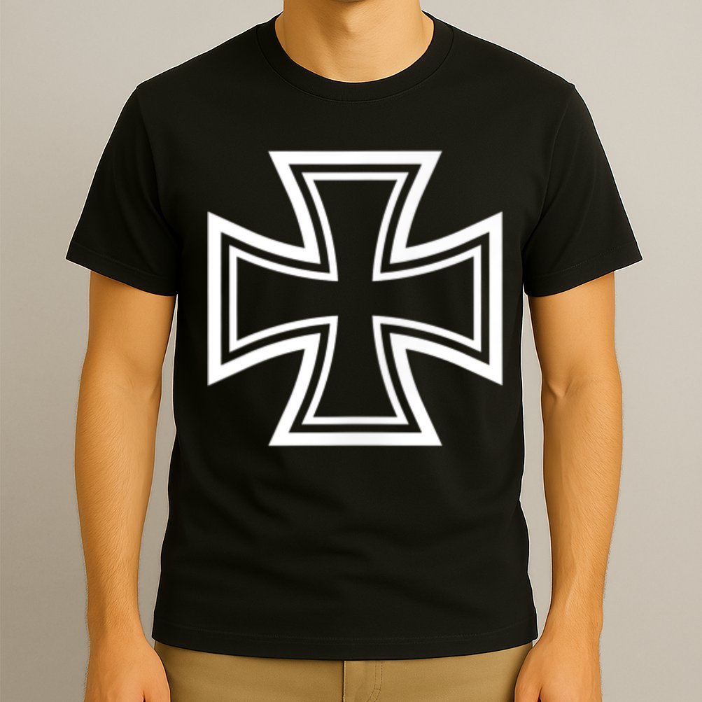 German Iron Cross Front & Back Print T-Shirt