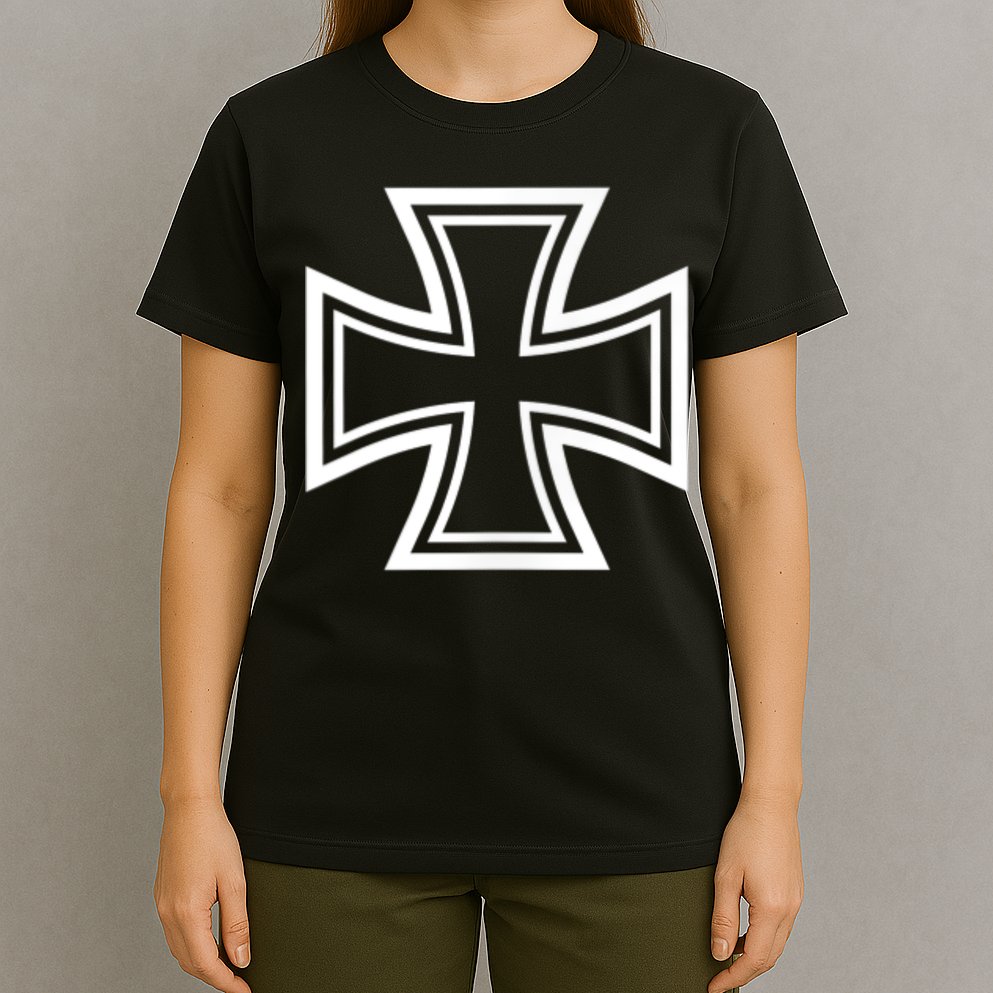 German Iron Cross Front & Back Print T-Shirt
