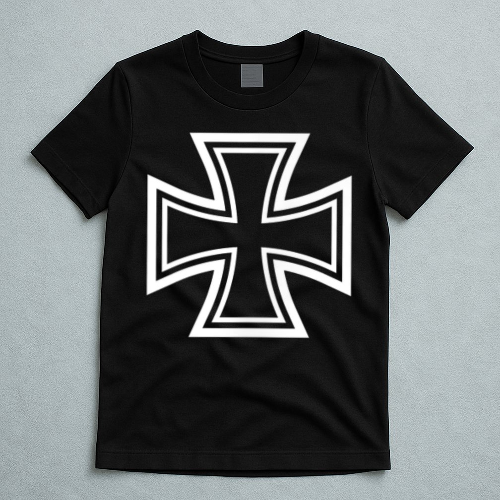 German Iron Cross Front & Back Print T-Shirt