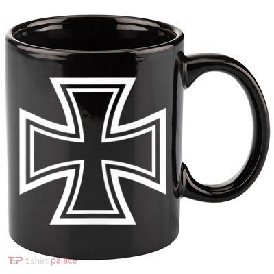 German Iron Cross Front & Back Print 11oz C Handle Ceramic Mug