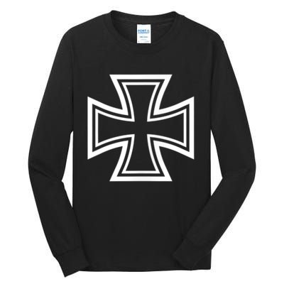 German Iron Cross Front & Back Print Tall Long Sleeve T-Shirt