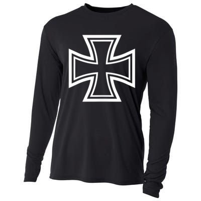 German Iron Cross Front & Back Print Cooling Performance Long Sleeve Crew