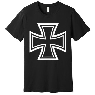 German Iron Cross Front & Back Print Premium T-Shirt