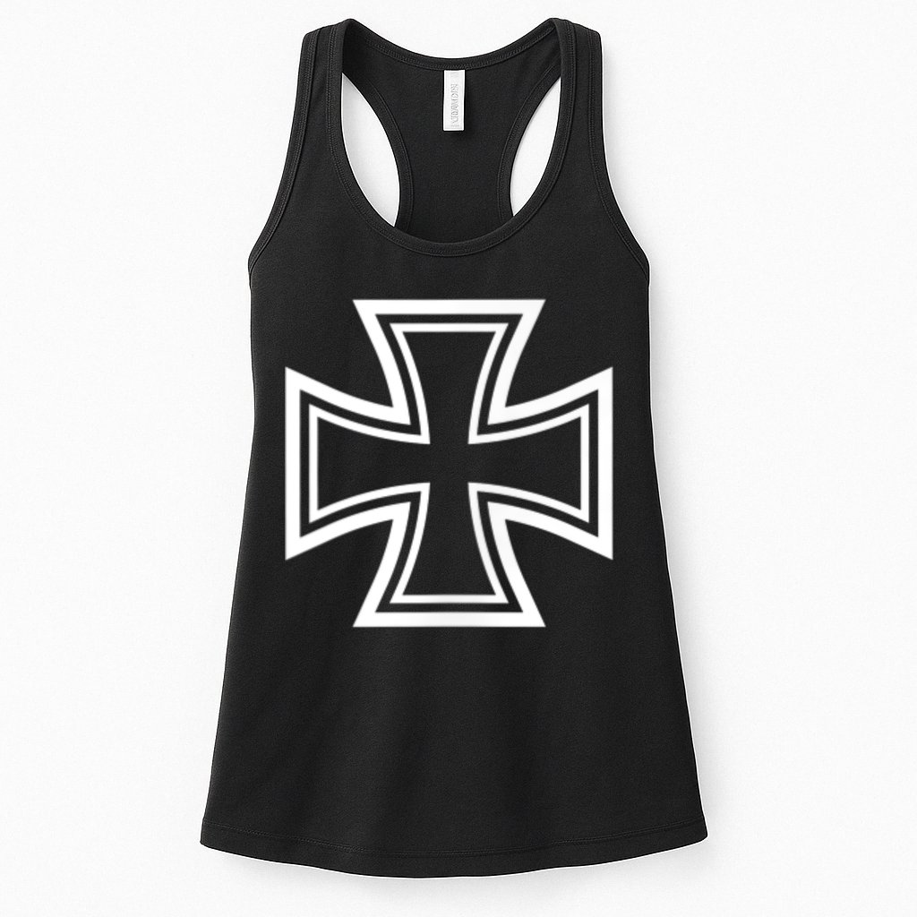 German Iron Cross Front & Back Print Womens Tank Top