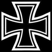German Iron Cross Front & Back Print Short Acrylic Beanie