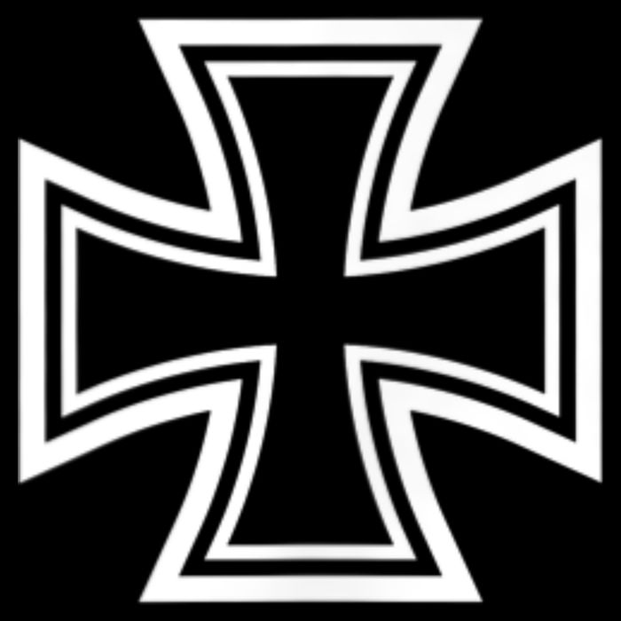 German Iron Cross Front & Back Print Short Acrylic Beanie