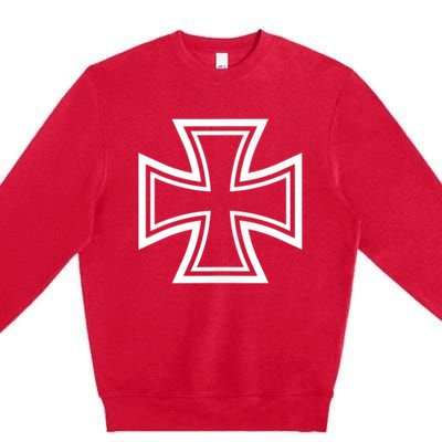 German Iron Cross Front & Back Print Premium Crewneck Sweatshirt