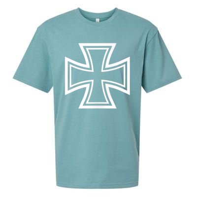 German Iron Cross Front & Back Print Sueded Cloud Jersey T-Shirt