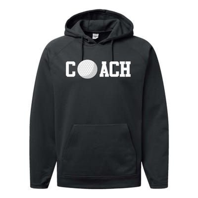 Golf Instructor Coach Golfer Golf Ball Gift Golf Course Performance Fleece Hoodie