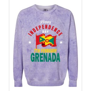 Grenada Independence Day Grenadian Grenada Flag Heart Colorblast Crewneck Sweatshirt