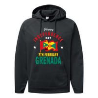 Grenada Independence Day Grenadian Grenada Flag Heart Performance Fleece Hoodie